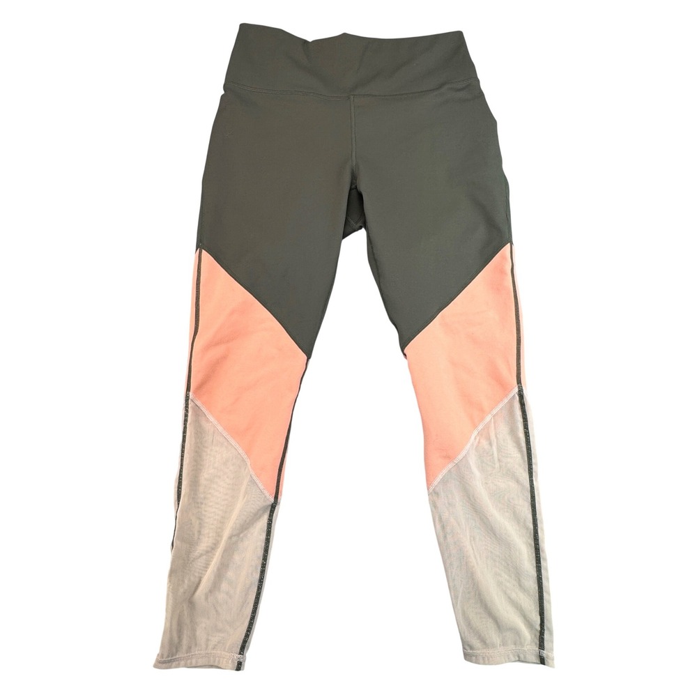 Powerhold Fabletics Leggings‎ Women's Size XS Colorblock Sculpting Mesh Ankle
